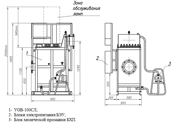 100СЛ Монтажный чертеж