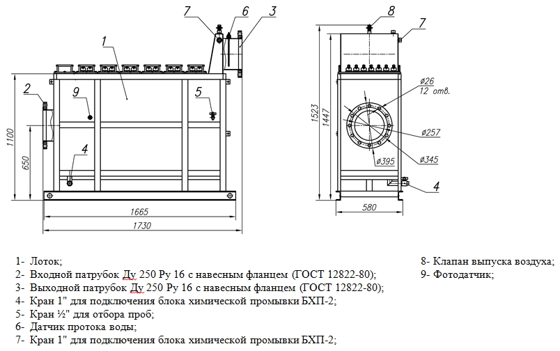 Лоток 300СЛ   Габаритный чертеж